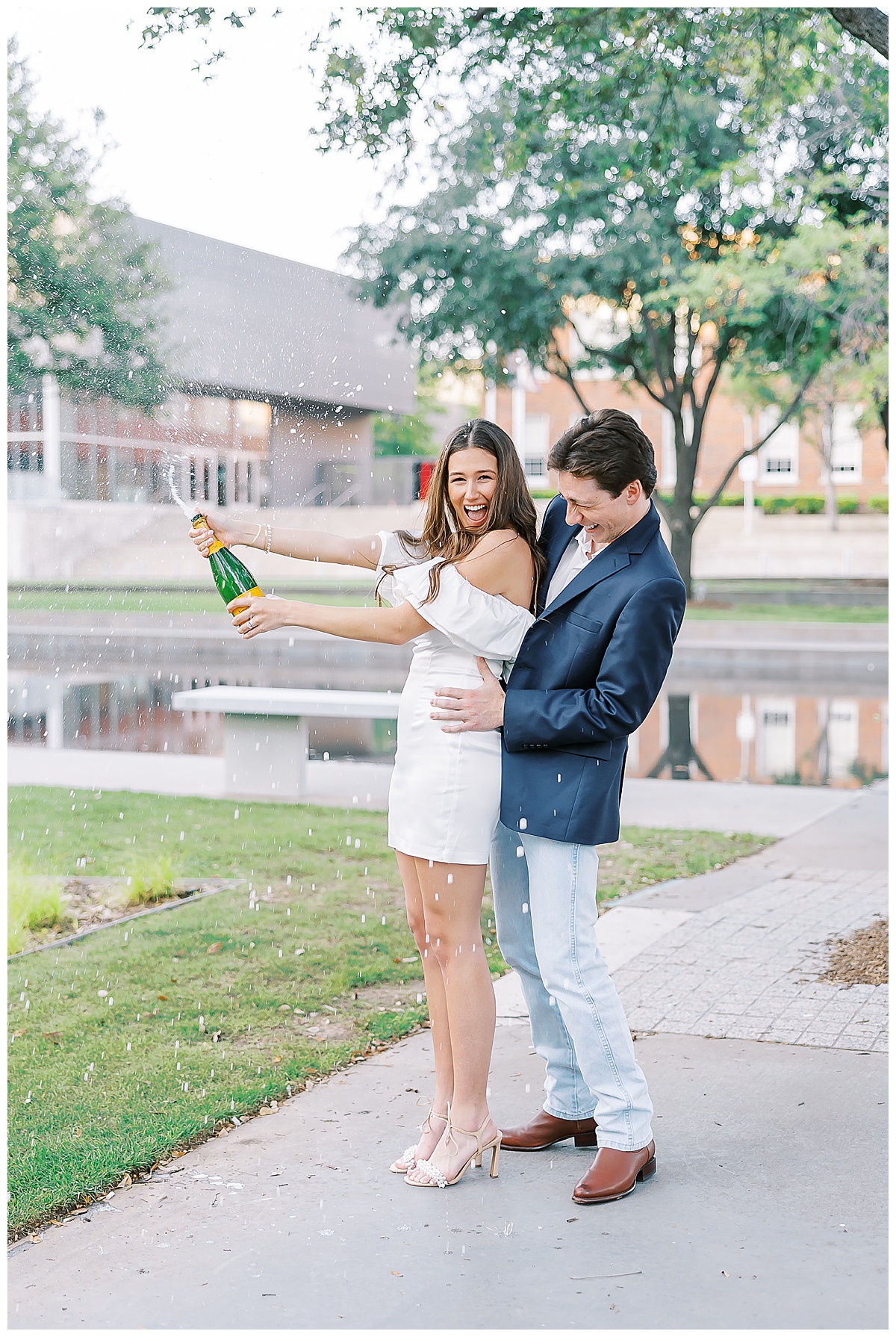 Abbie and Brandon's Dallas engagement session at Winspear Opera House.